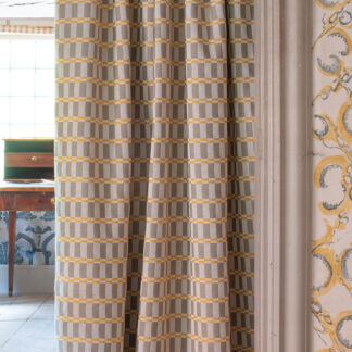Draperi Tegel, beige/gul